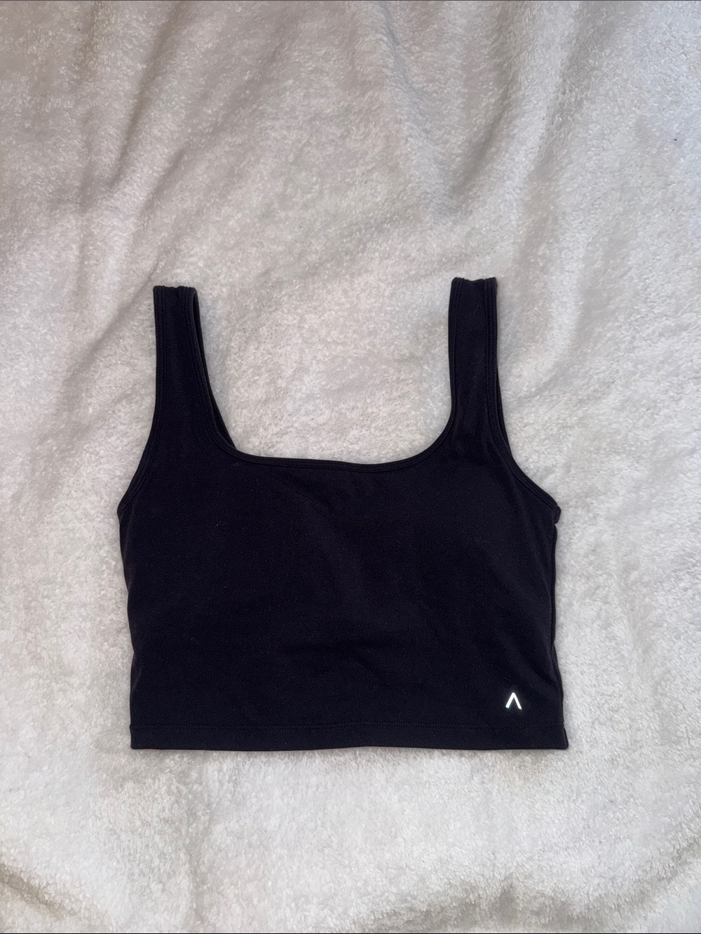 ACTA WEAR Women's Black Square-Neck Sports Bra Crop Top